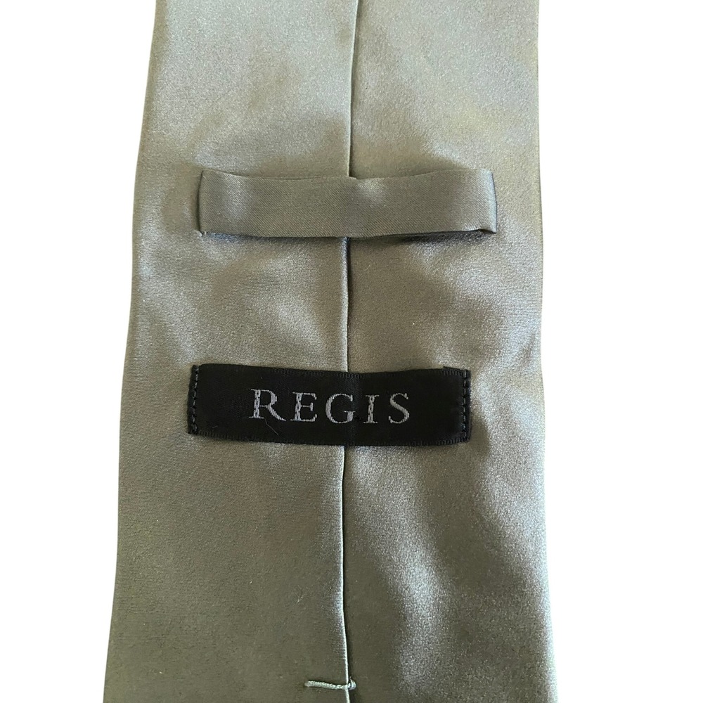Regis‎ Mens Sage Green 100% Silk Solid Satin Formal Necktie Made in Korea